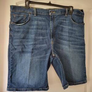 St Johns Bay Stretch Cpmfort Men's Blue Denim Shorts 42 Waist 42w